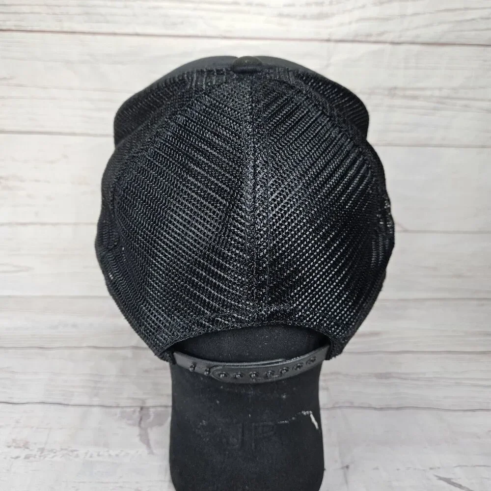 Vintage Nissin Cap Black Mesh Rope Snapback Hat Double J Tire Center